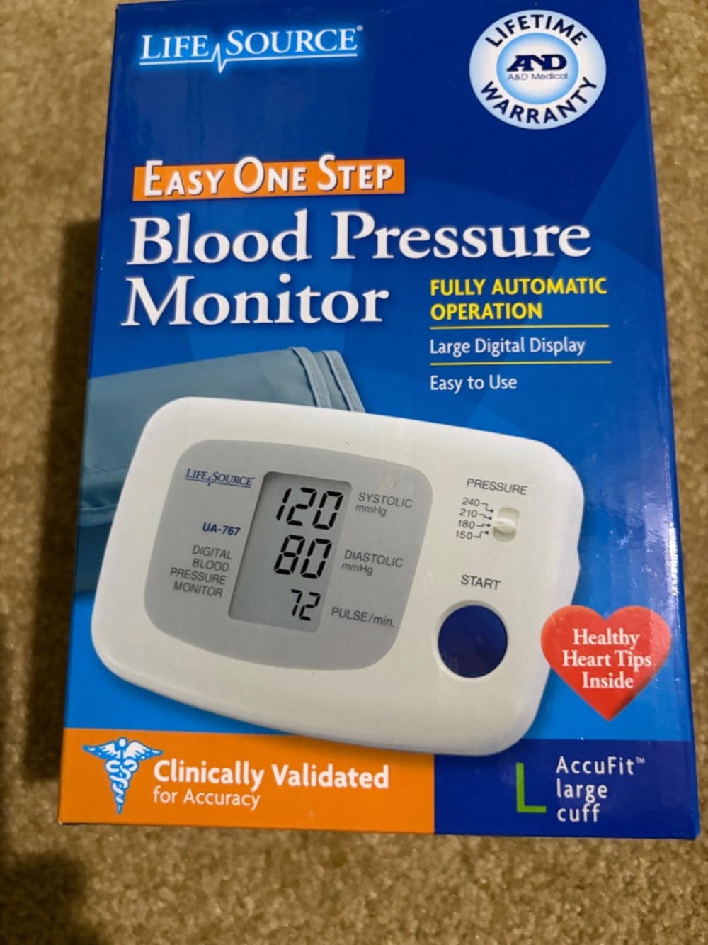 Easy One Step White Blood Pressure Monitor - Fully Automatic